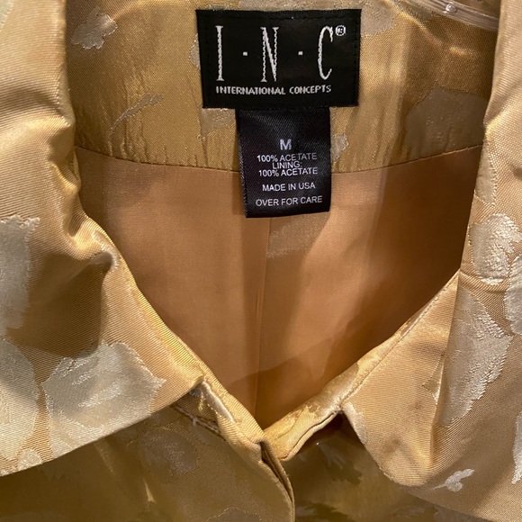 INC International Concepts  Beautiful Gold Trench Coat Style Peacoat - Picture 3 of 8